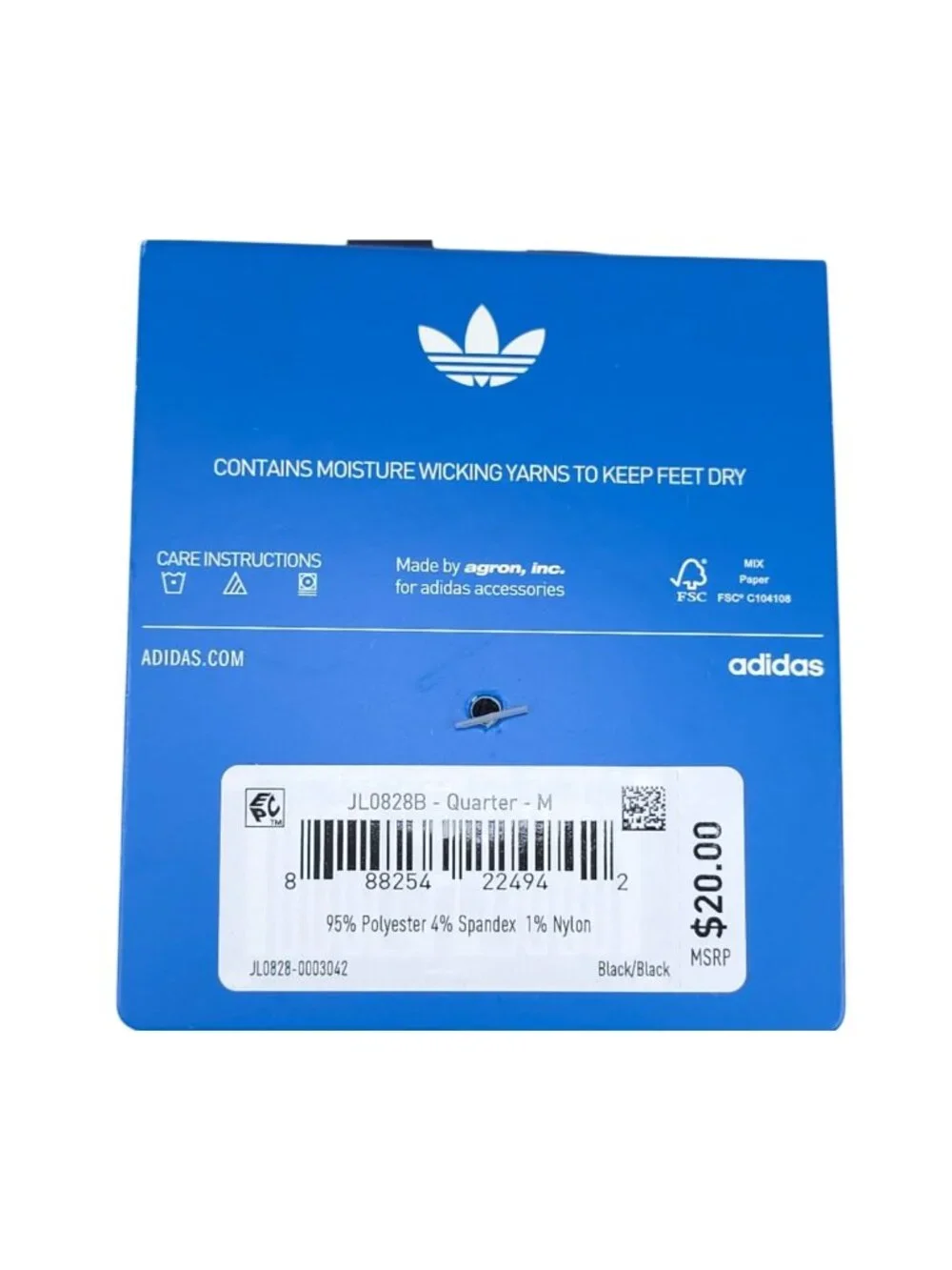 Adidas Superlite Womens & Mens Black Quarter Socks 3-Pk Medium Moisture-Wicking